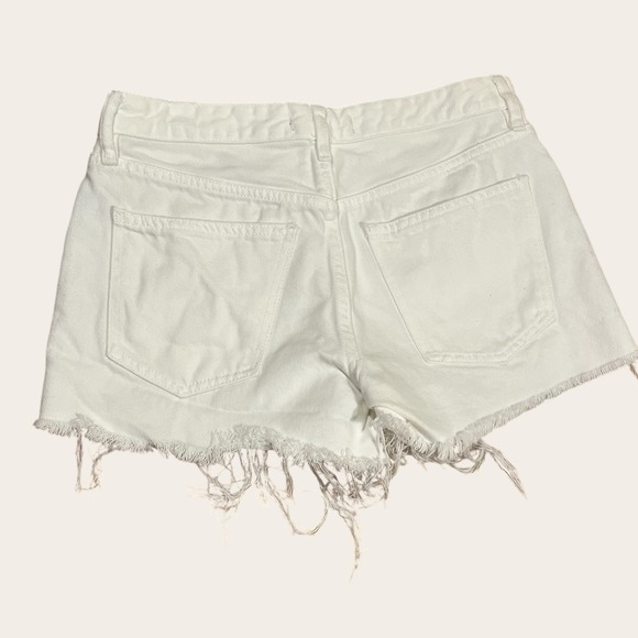 WE THE FREE Womens Now Or Never Denim Short Ecru Size 28 Raw Hem Button Fly Boho - Picture 3 of 8